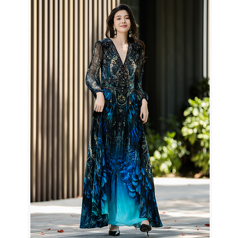 Formal Wear For Women Xl - Summer New High-End V-neck Fashionable Silk