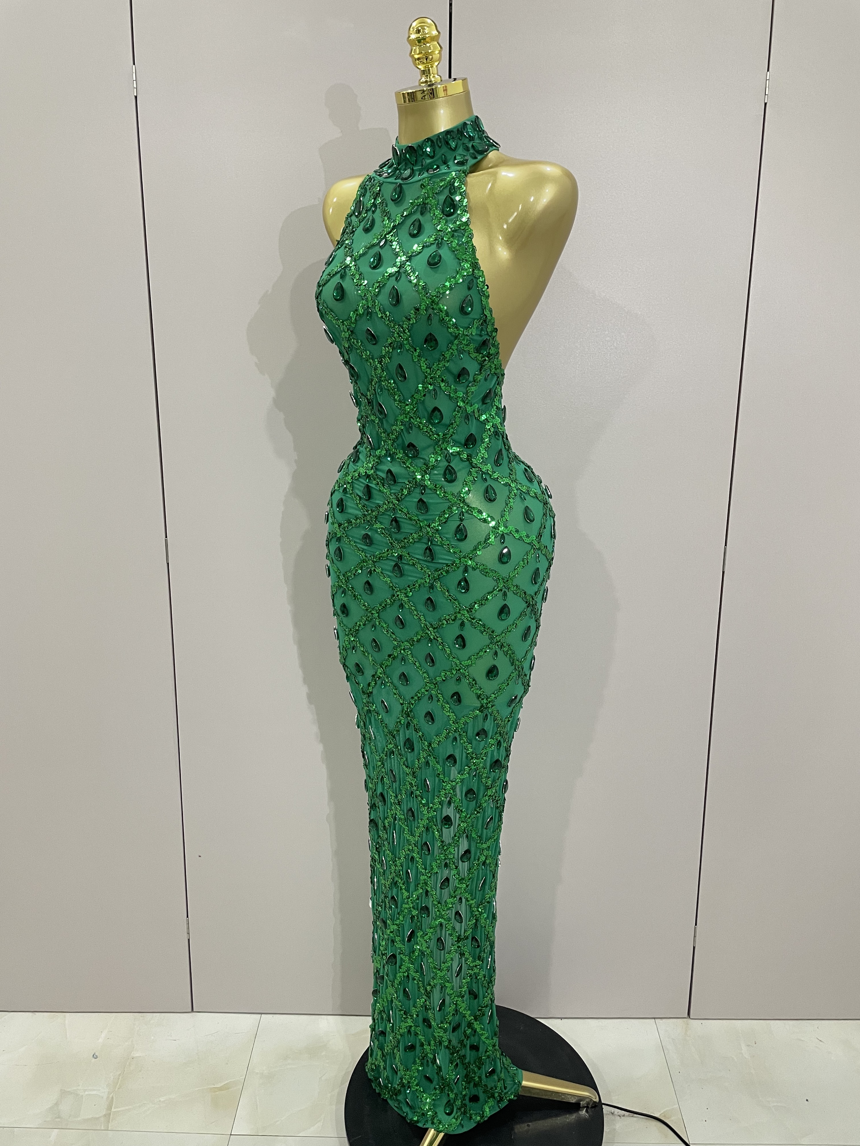 2025 New Shiny Diamond Sequins - đánh giá và giá Women'S Green Formal Wear