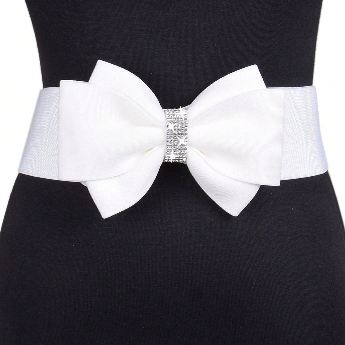 White Bow Belt Wide Elastic Be - đánh giá và giá Formal Wear For Women Xl