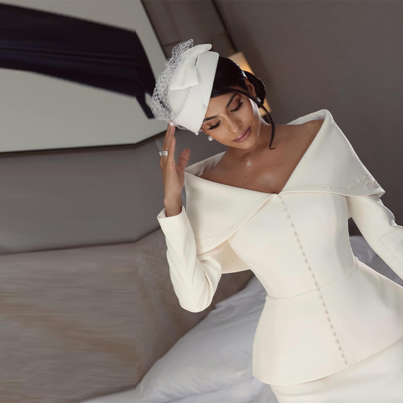 Elegant French White Peplum Tw - đánh giá và giá Women'S Formal Wear Suits