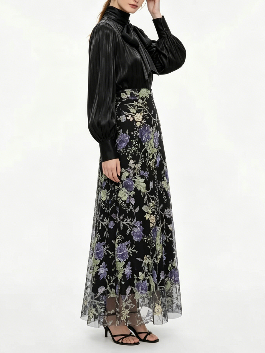 VGH Elegant Chic Black Floral  - đánh giá và giá Women'S Formal Wear Suits