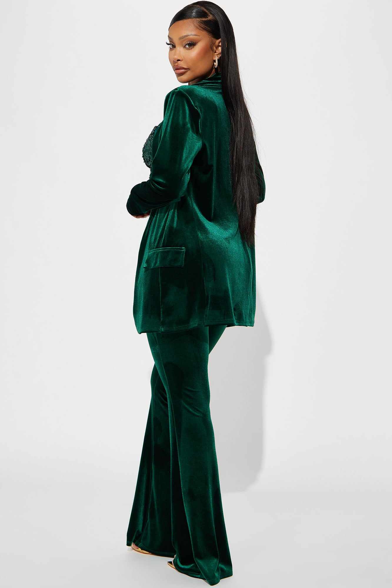 Green Velvet Women Pants Suits - đánh giá và giá Women'S Green Formal Wear