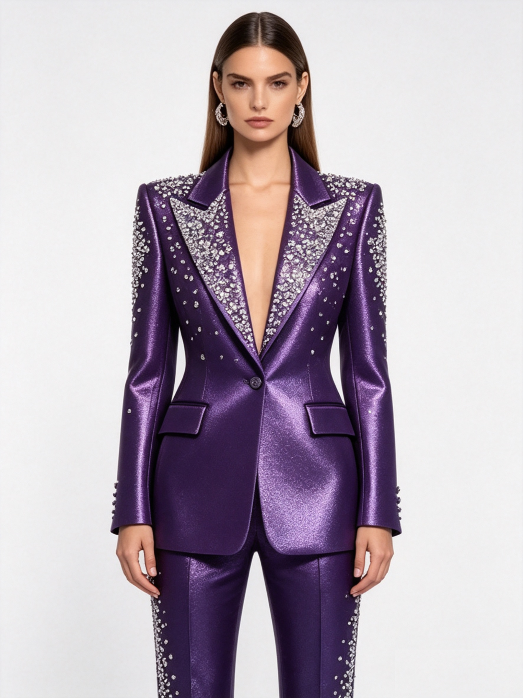Luxury Crystals Pink Satin Wom - đánh giá và giá Women'S Formal Wear Suits