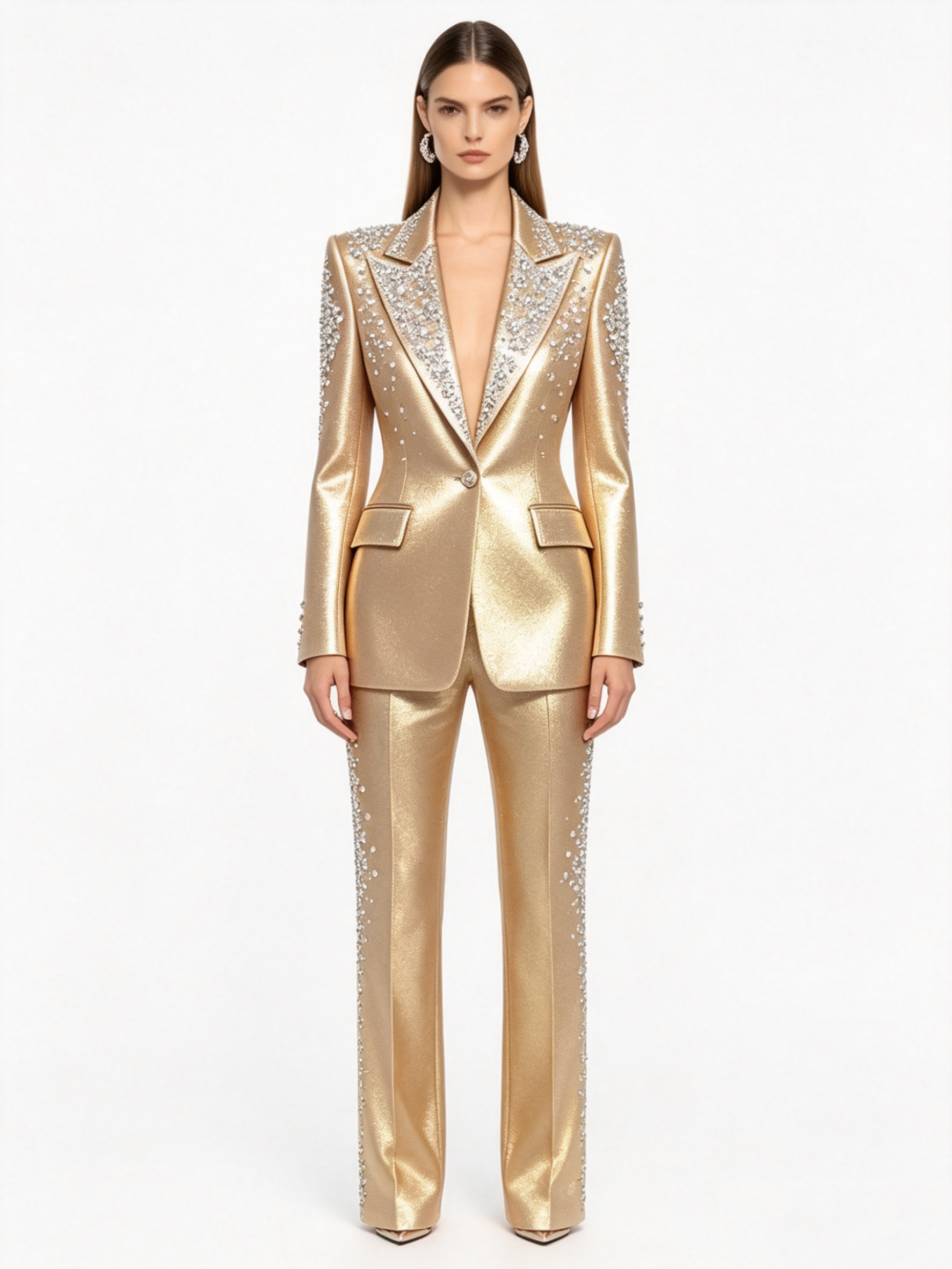 Luxury Crystals Pink Satin Wom - đánh giá và giá Women'S Formal Wear Suits
